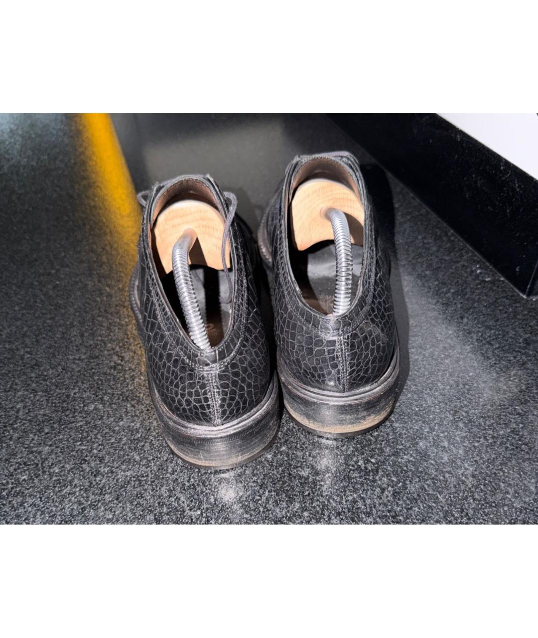 FERRAGAMO Черные туфли из экзотической кожи, фото 4