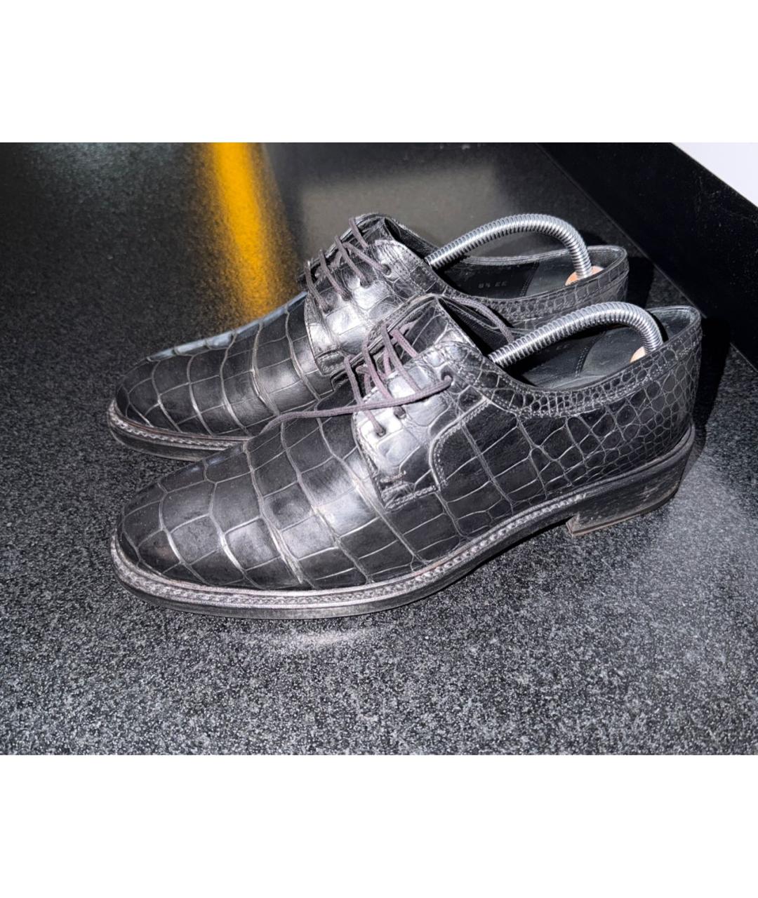 FERRAGAMO Черные туфли из экзотической кожи, фото 5