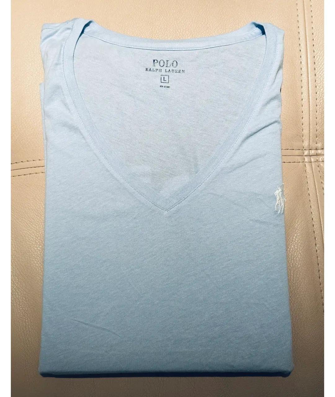 POLO RALPH LAUREN Голубая хлопковая футболка, фото 6