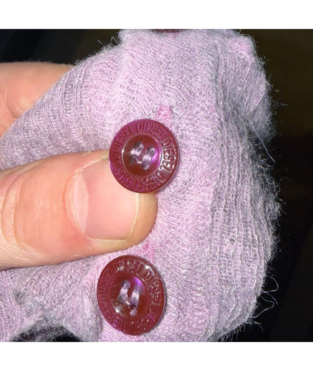 DIESEL Фиолетовый шерстяной кардиган, фото 4