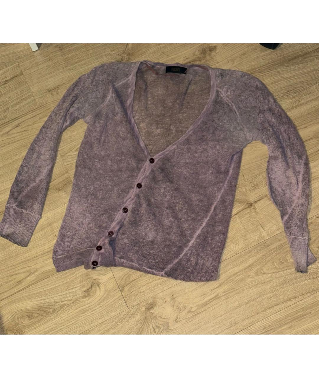 DIESEL Фиолетовый шерстяной кардиган, фото 5