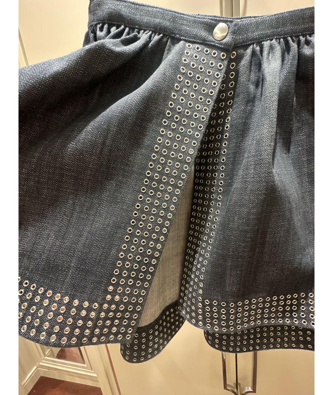 ALAIA Антрацитовая деним юбка мини, фото 4