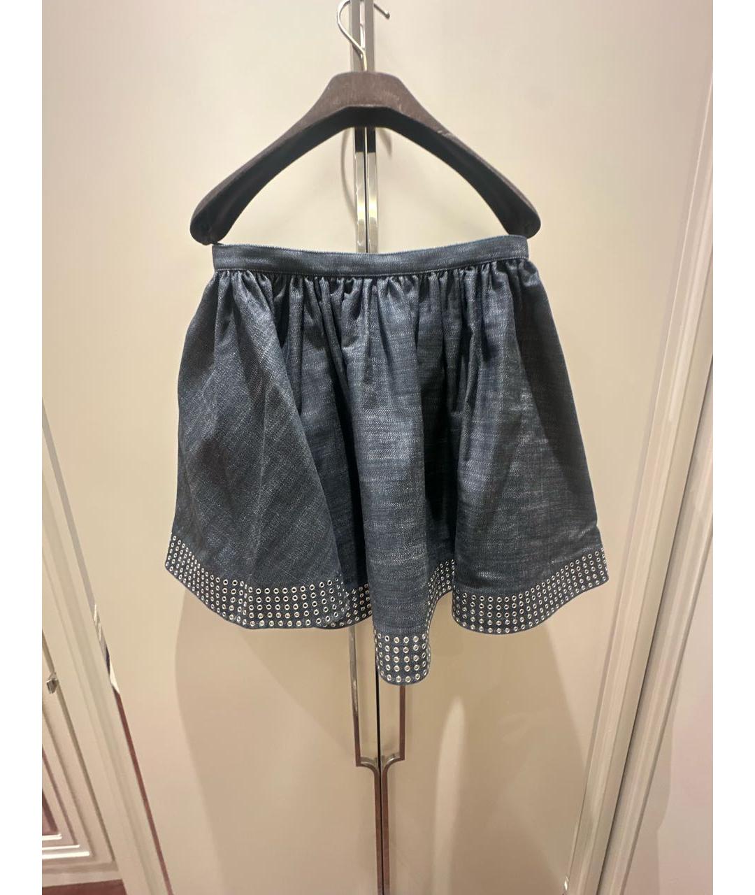 ALAIA Антрацитовая деним юбка мини, фото 2