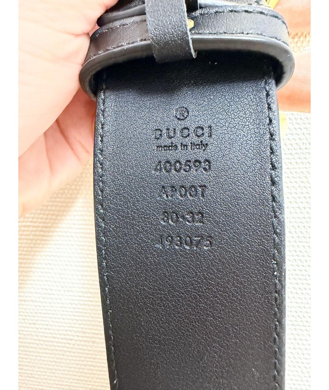 GUCCI Черный кожаный ремень, фото 3