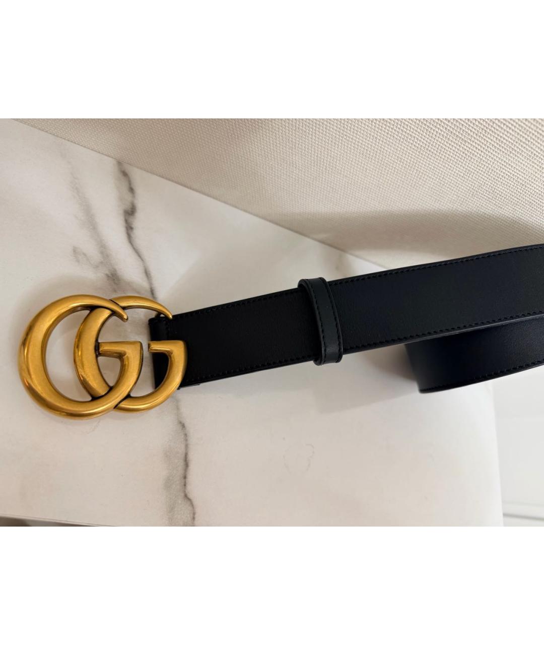 GUCCI Черный кожаный ремень, фото 2