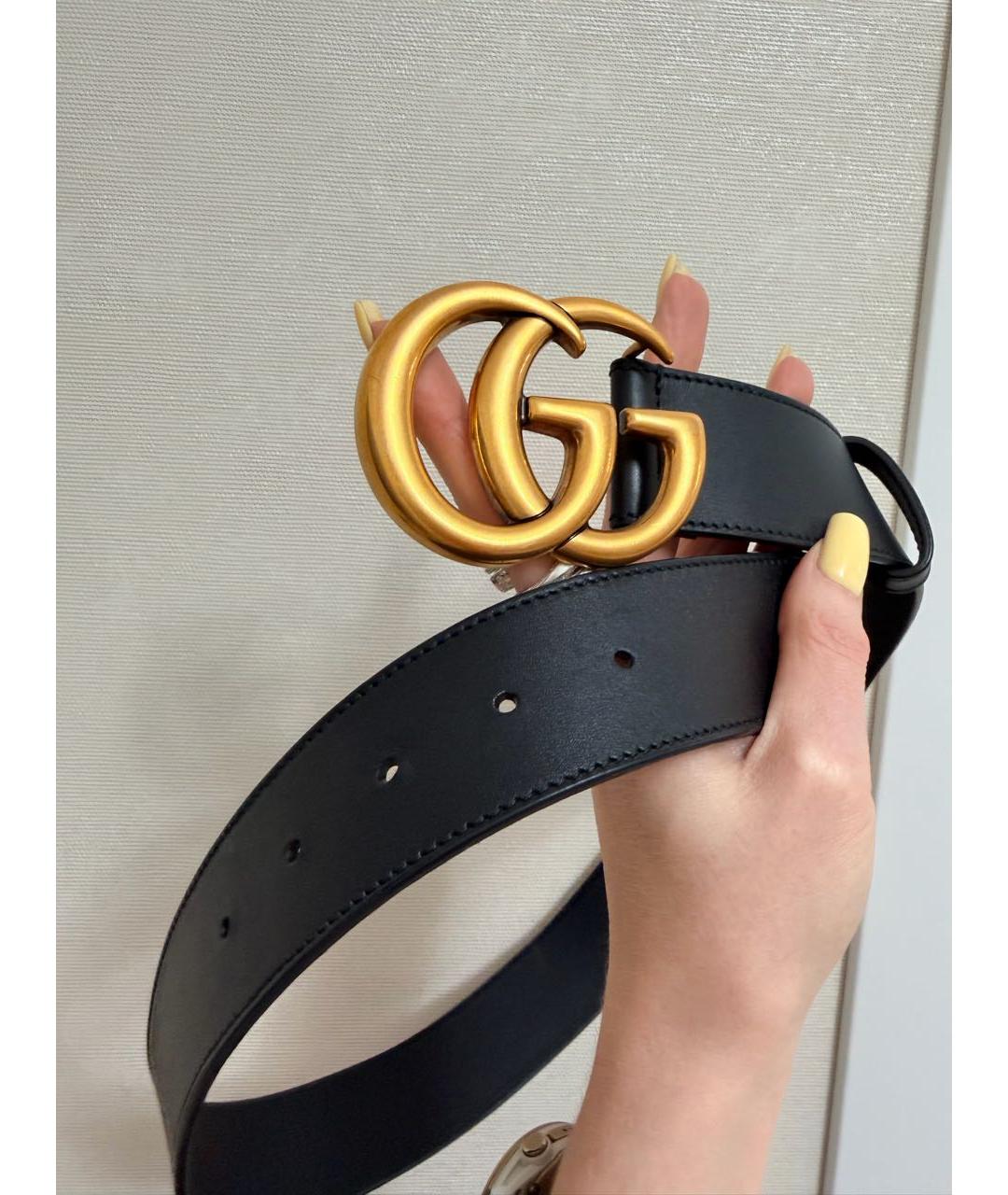 GUCCI Черный кожаный ремень, фото 5