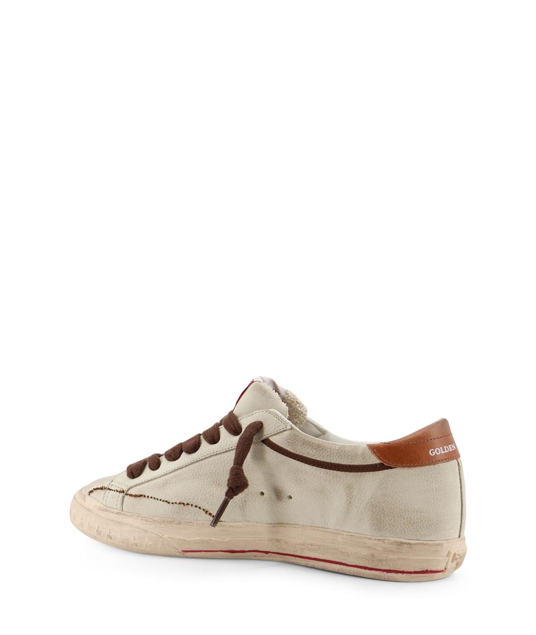 GOLDEN GOOSE DELUXE BRAND Бежевые кожаные низкие кроссовки / кеды, фото 3