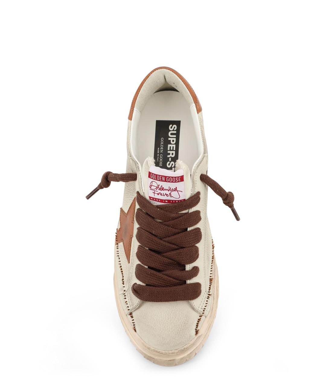 GOLDEN GOOSE DELUXE BRAND Бежевые кожаные низкие кроссовки / кеды, фото 5
