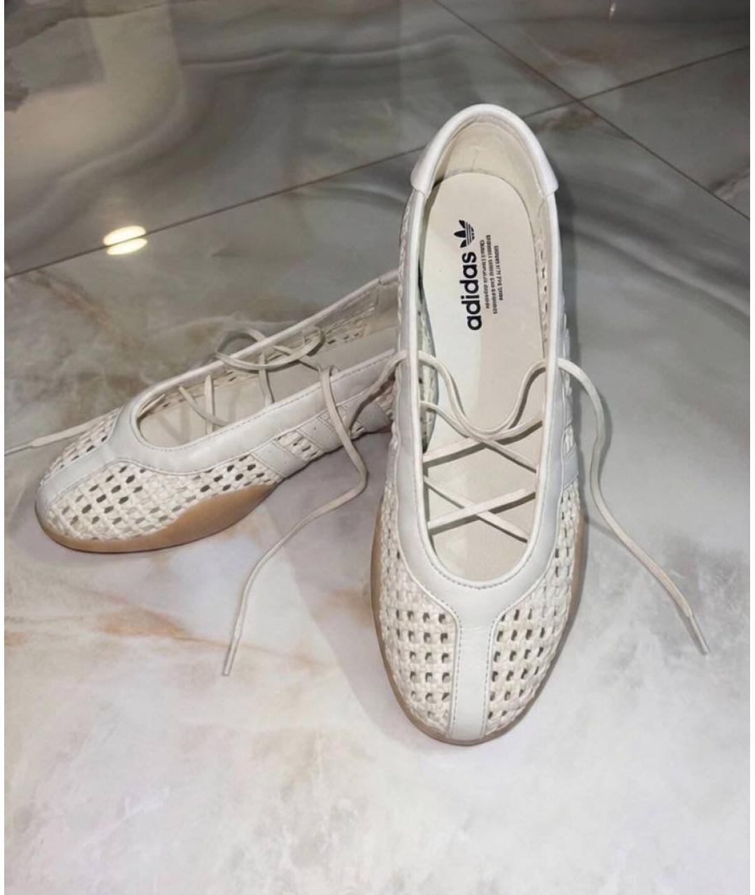 ADIDAS Бежевые кожаные балетки, фото 2