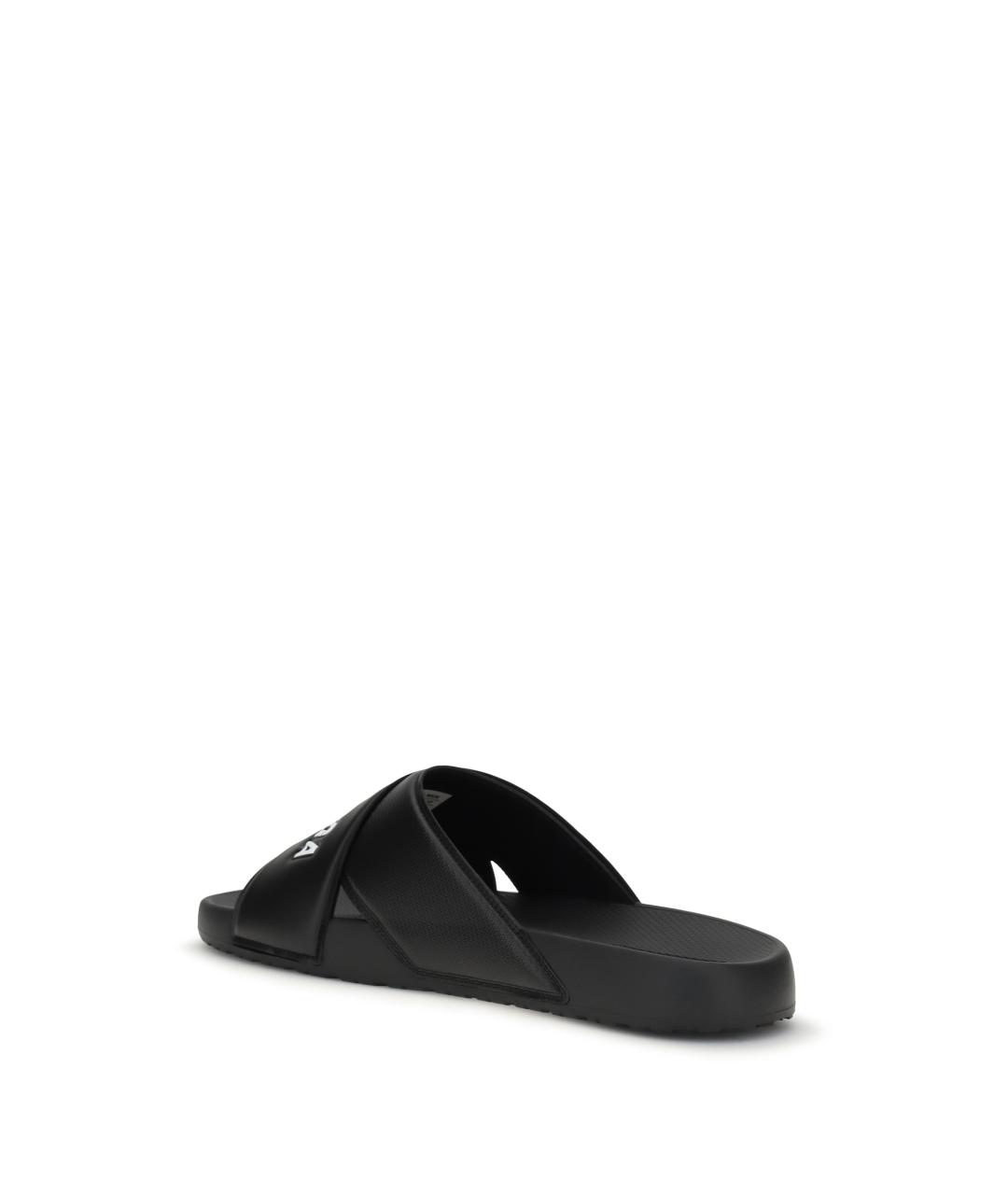BALENCIAGA Черные резиновые шлепанцы, фото 3