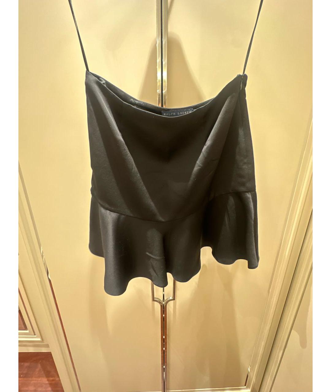 RALPH LAUREN COLLECTION Черная шелковая юбка мини, фото 5