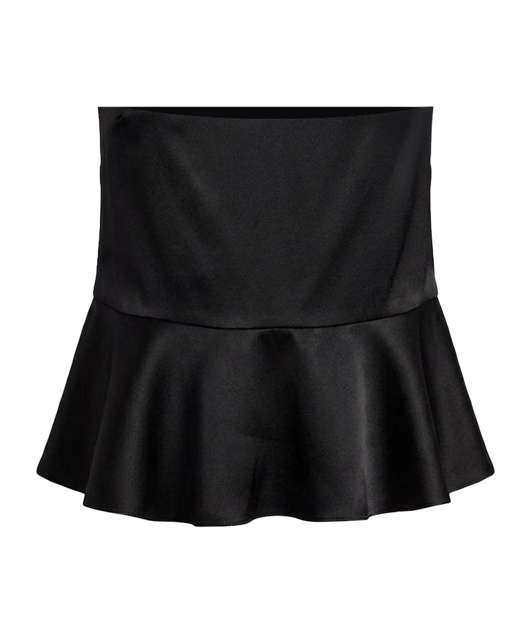 RALPH LAUREN COLLECTION Черная шелковая юбка мини, фото 1