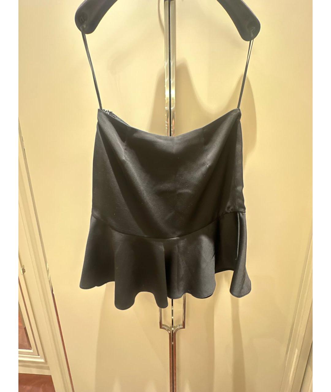 RALPH LAUREN COLLECTION Черная шелковая юбка мини, фото 2