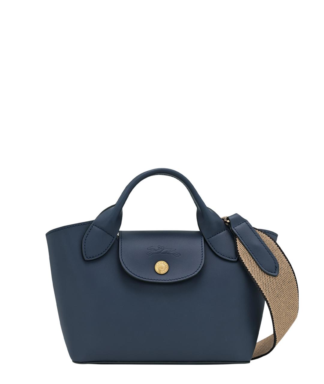 LONGCHAMP Синяя кожаная сумка тоут, фото 1