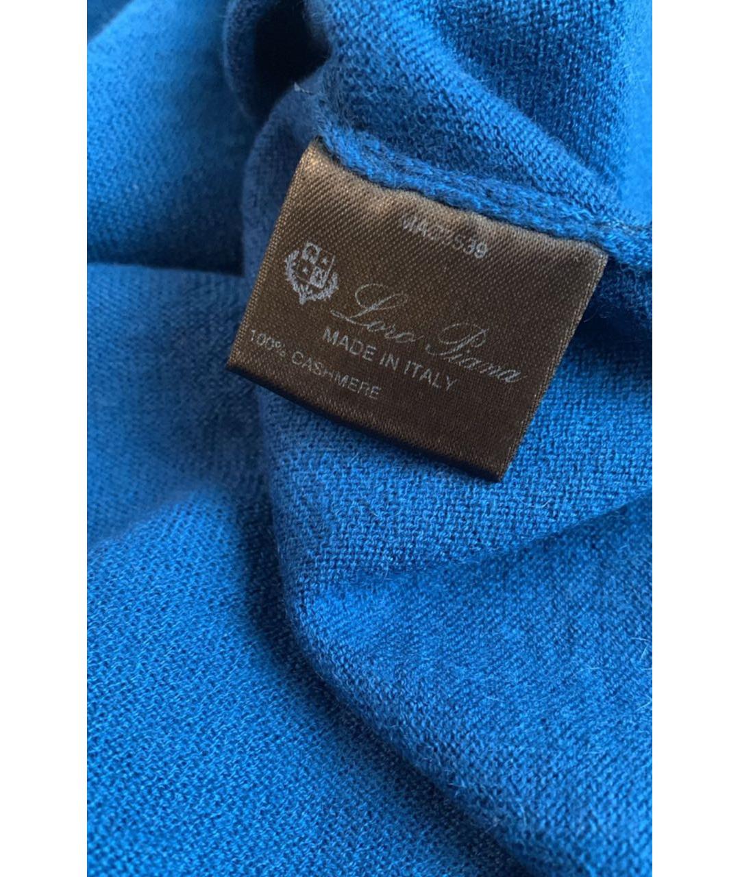 LORO PIANA Синяя кашемировая футболка, фото 3