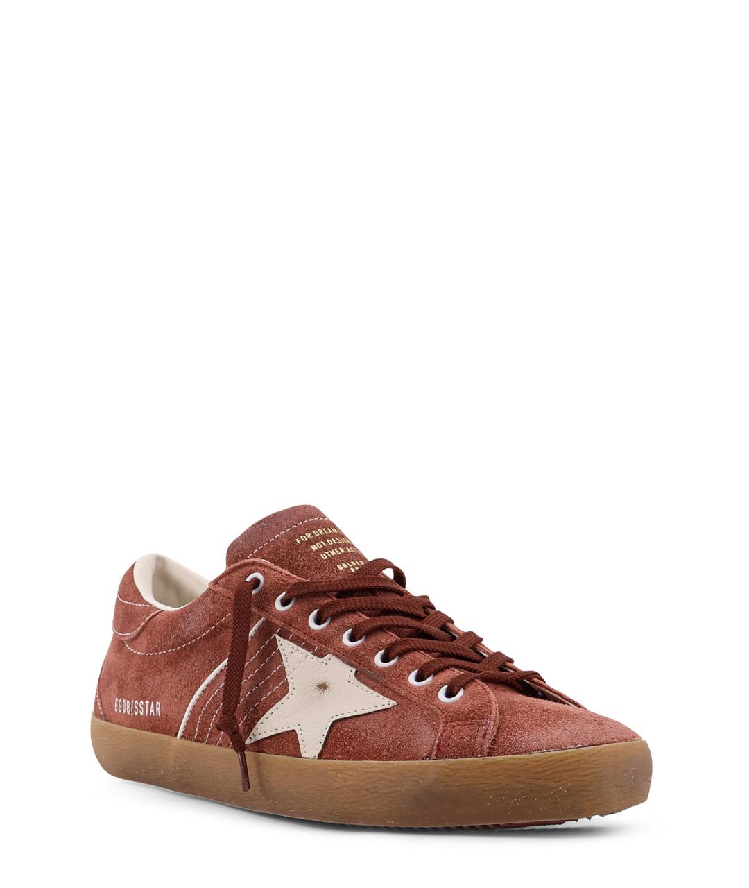 GOLDEN GOOSE Красные замшевые низкие кроссовки / кеды, фото 2