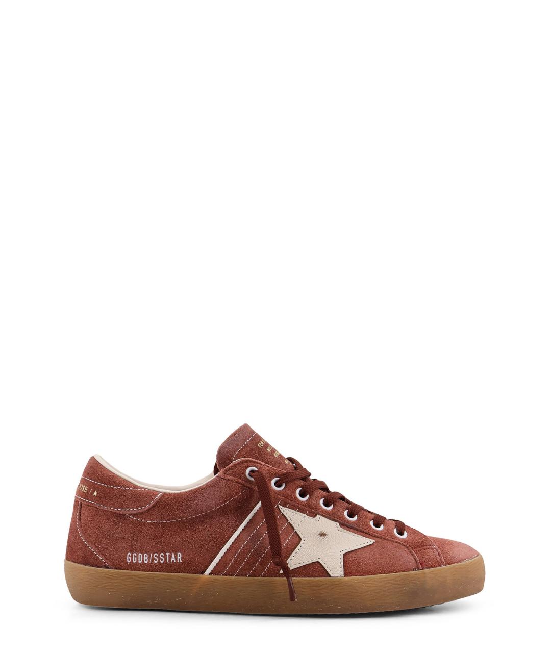 GOLDEN GOOSE Красные замшевые низкие кроссовки / кеды, фото 1