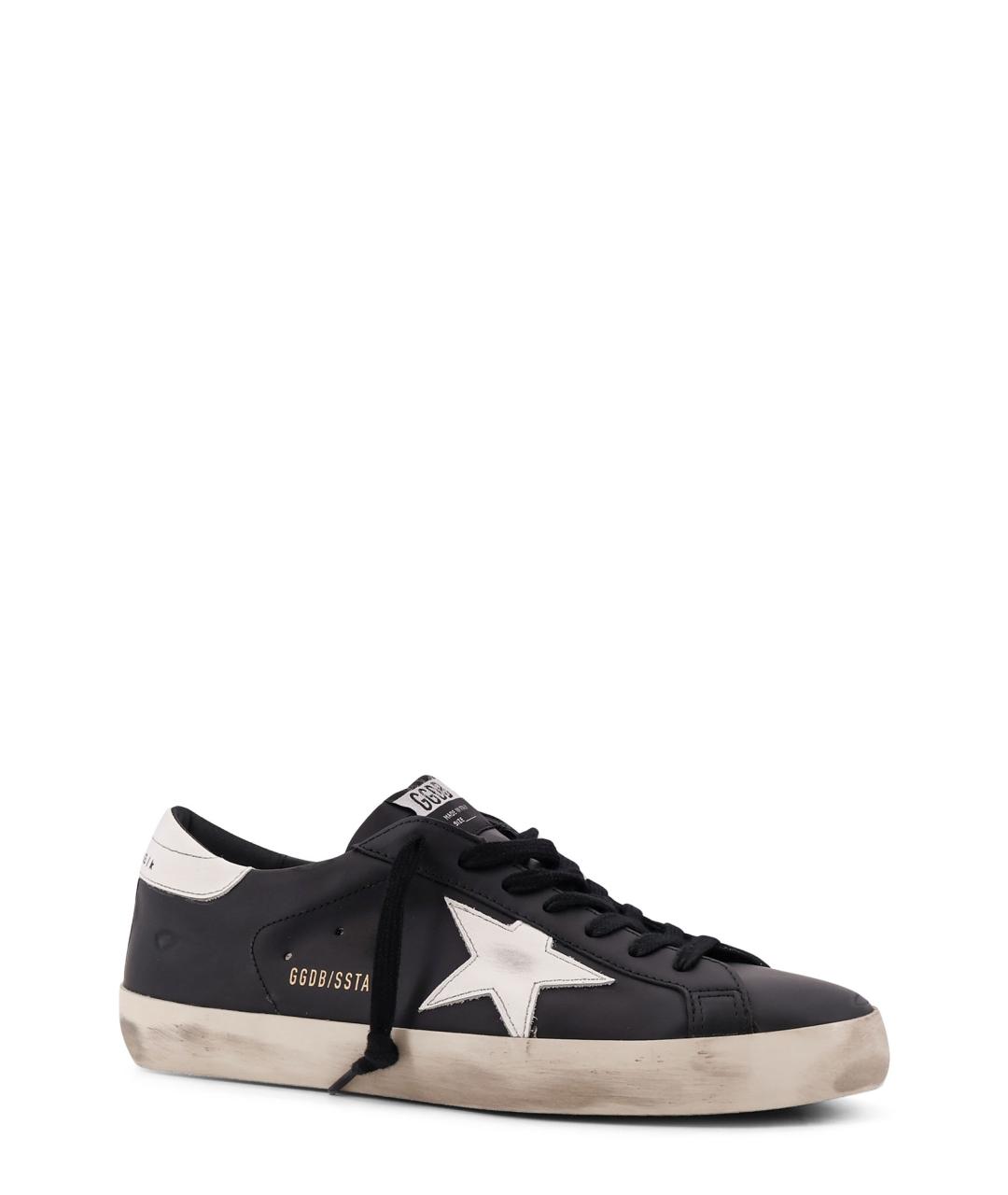 GOLDEN GOOSE DELUXE BRAND Черные кожаные низкие кроссовки / кеды, фото 2