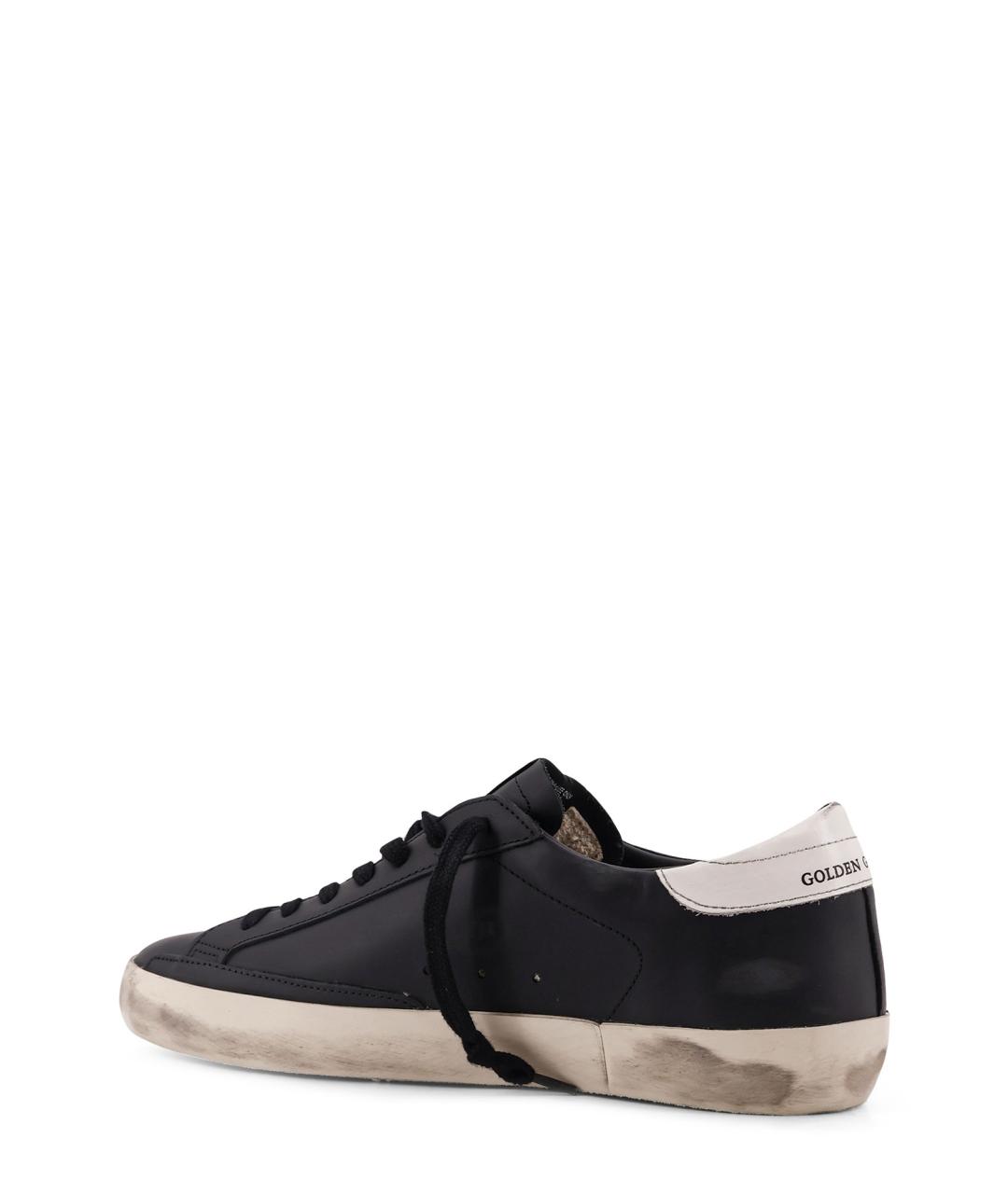 GOLDEN GOOSE DELUXE BRAND Черные кожаные низкие кроссовки / кеды, фото 3