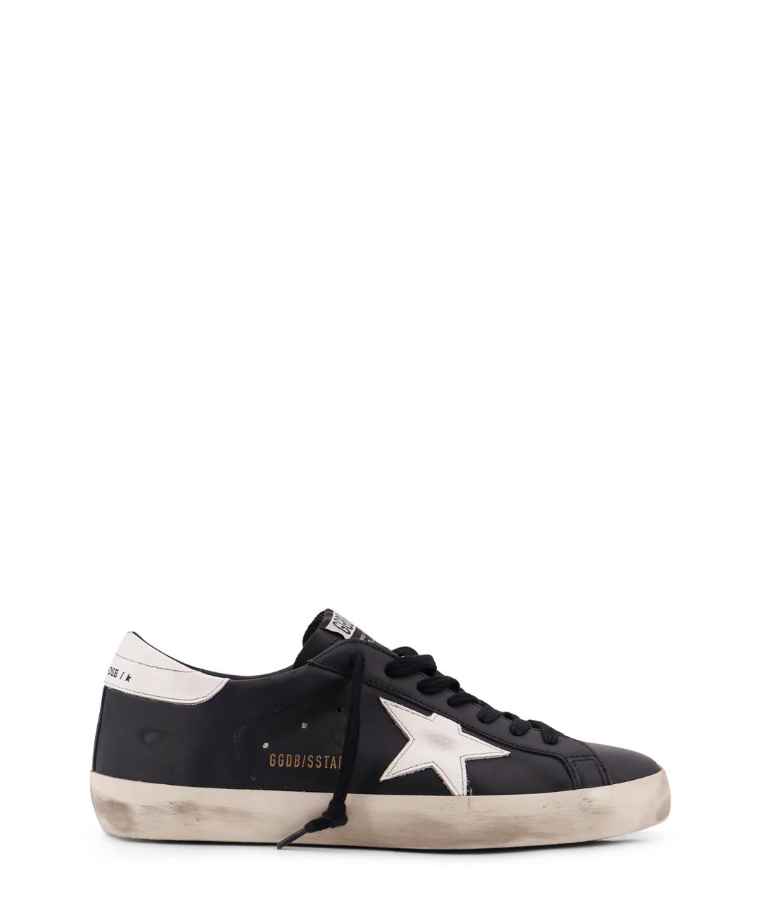 GOLDEN GOOSE DELUXE BRAND Черные кожаные низкие кроссовки / кеды, фото 1