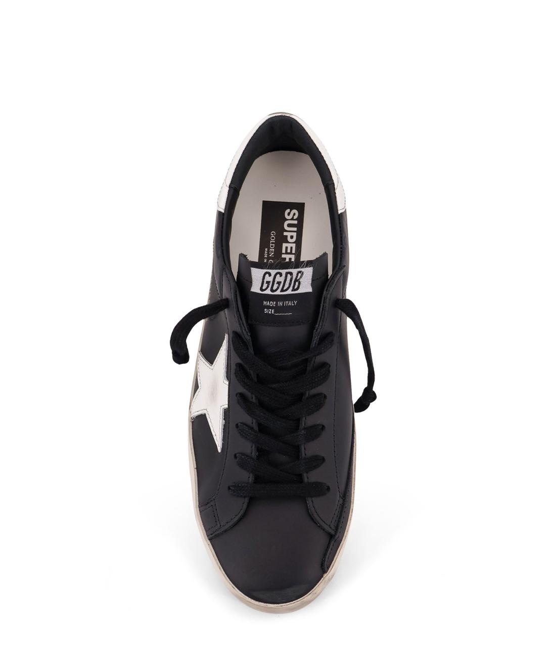 GOLDEN GOOSE DELUXE BRAND Черные кожаные низкие кроссовки / кеды, фото 5