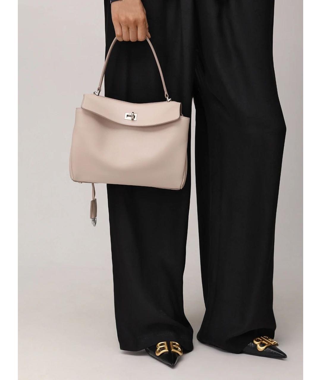 BALENCIAGA Черные кожаные лодочки на низком каблуке, фото 7