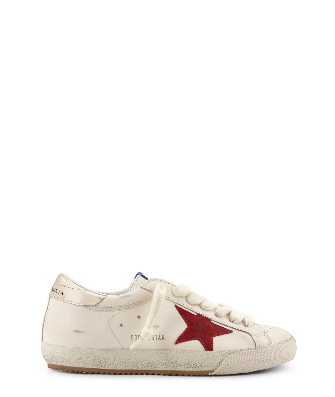 GOLDEN GOOSE DELUXE BRAND Белые кожаные низкие кроссовки / кеды, фото 1