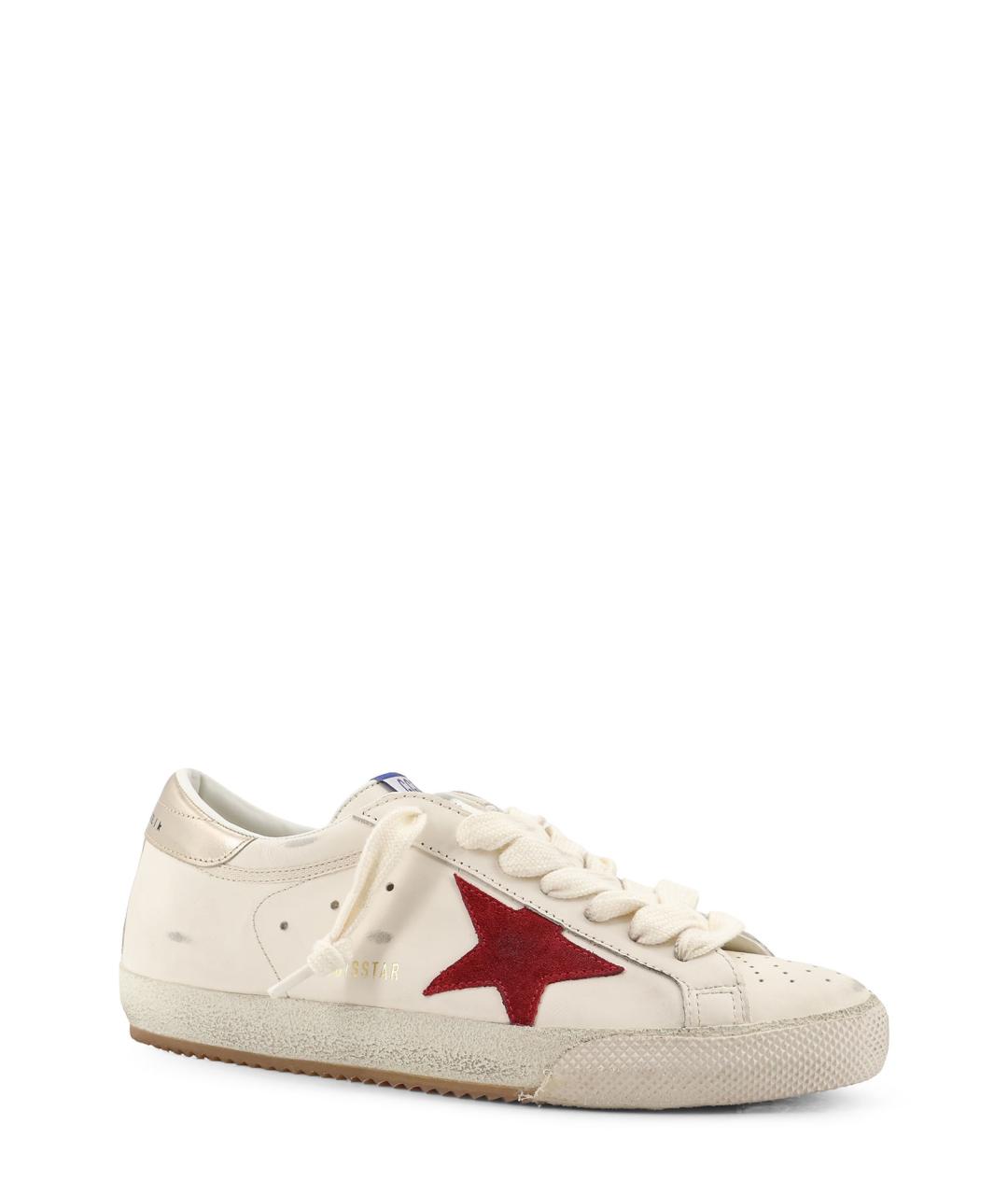GOLDEN GOOSE DELUXE BRAND Белые кожаные низкие кроссовки / кеды, фото 2