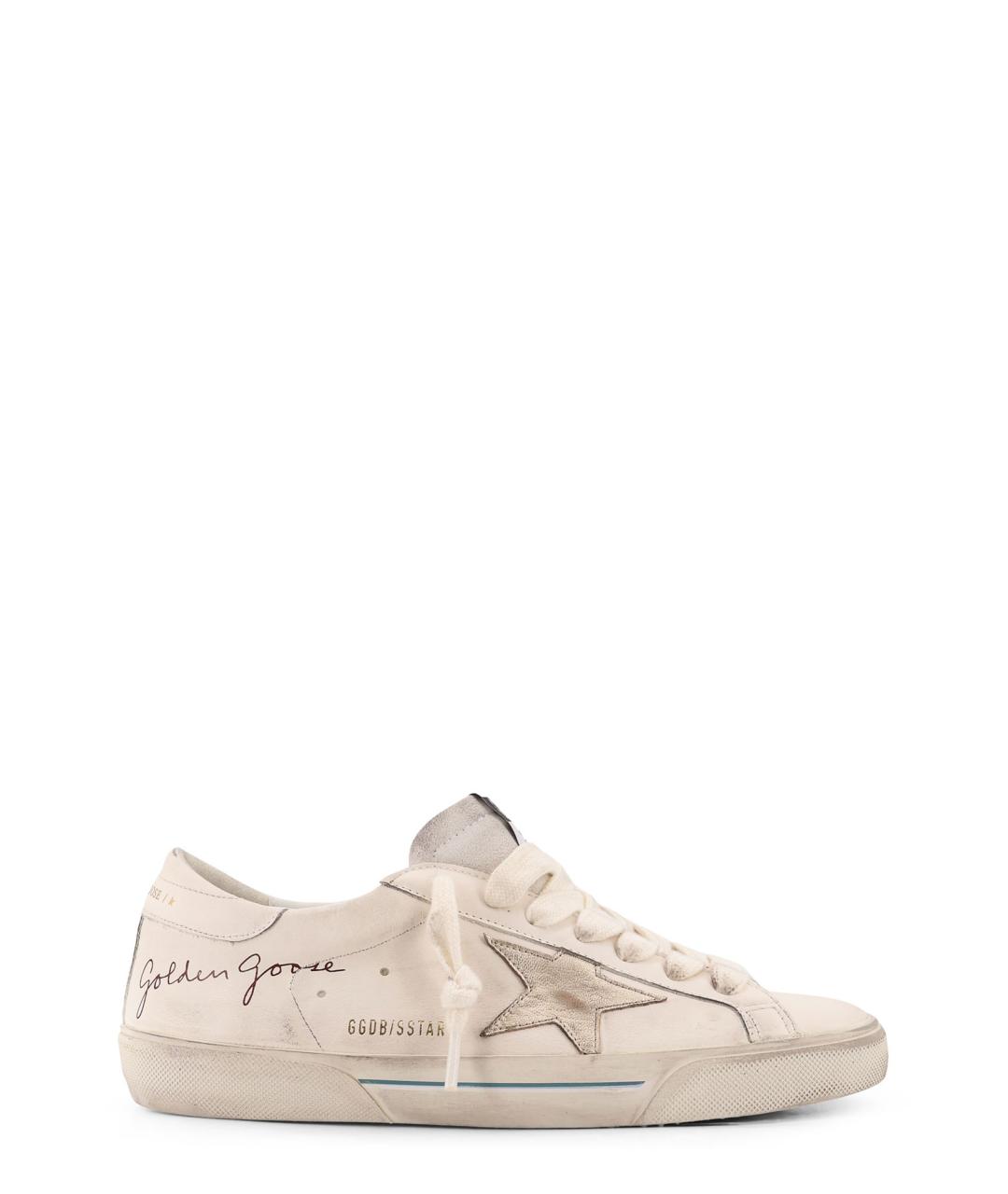 GOLDEN GOOSE DELUXE BRAND Белые кожаные низкие кроссовки / кеды, фото 1
