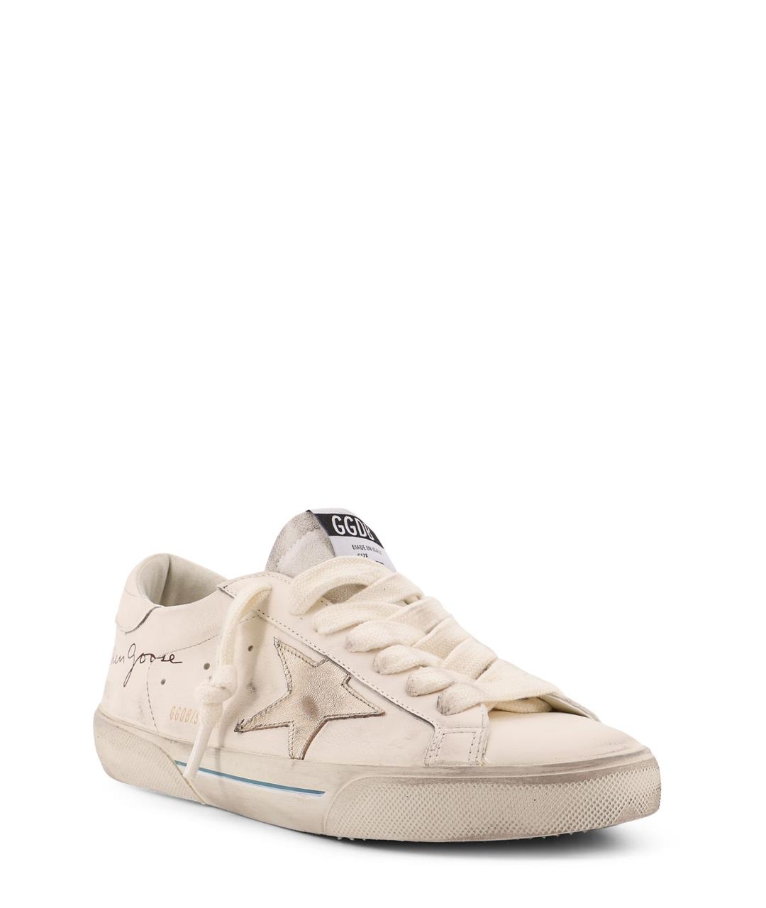 GOLDEN GOOSE DELUXE BRAND Белые кожаные низкие кроссовки / кеды, фото 2