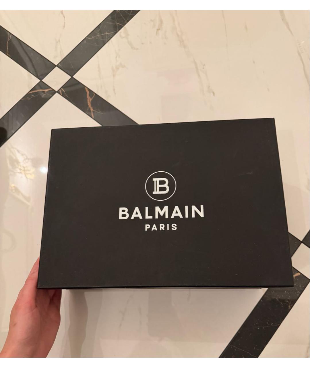 BALMAIN Черные текстильные низкие кроссовки / кеды, фото 6