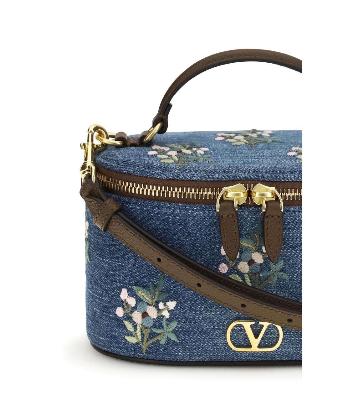 VALENTINO Синяя хлопковая сумка через плечо, фото 4