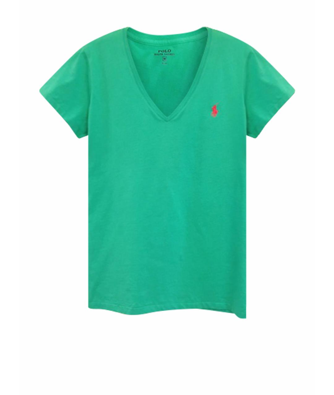 POLO RALPH LAUREN Зеленая хлопковая футболка, фото 1