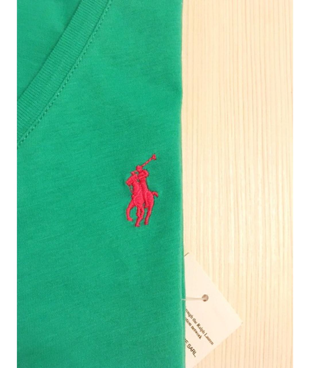 POLO RALPH LAUREN Зеленая хлопковая футболка, фото 5