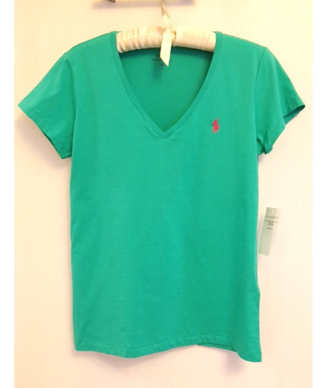 POLO RALPH LAUREN Зеленая хлопковая футболка, фото 6