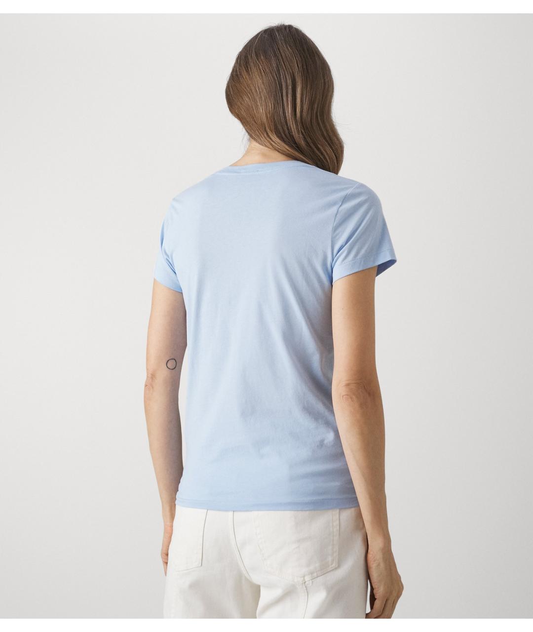 POLO RALPH LAUREN Голубая хлопковая футболка, фото 4