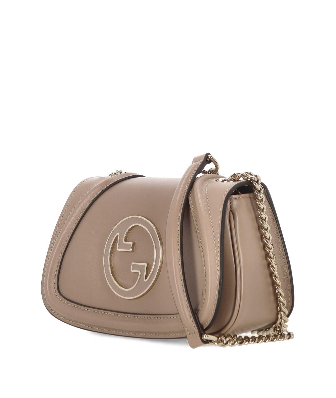 GUCCI Бежевая кожаная сумка через плечо, фото 2