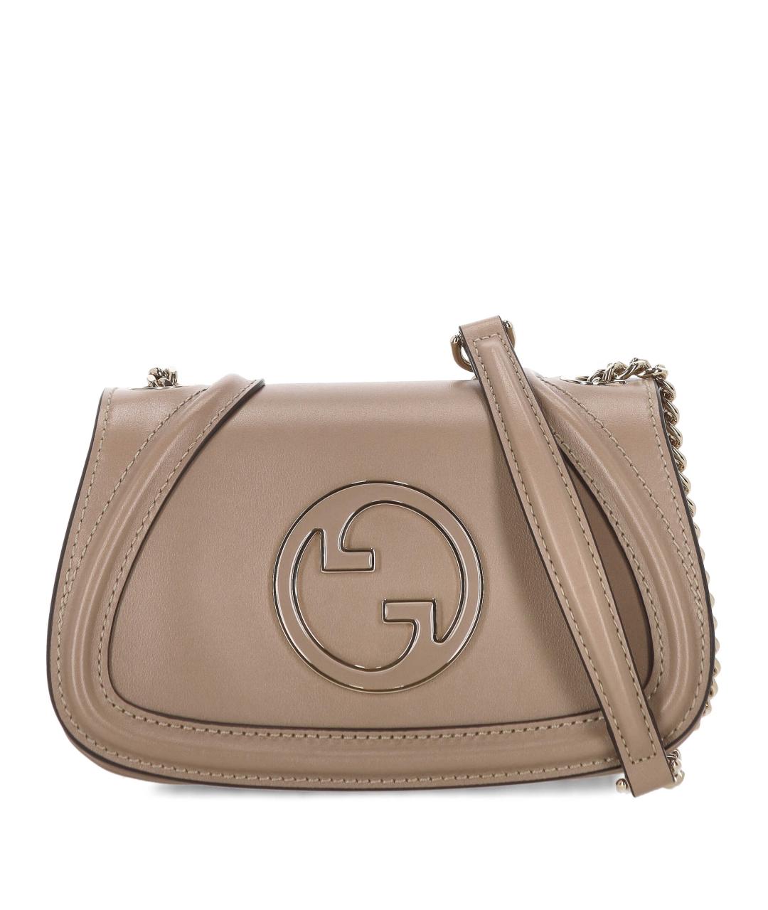 GUCCI Бежевая кожаная сумка через плечо, фото 1