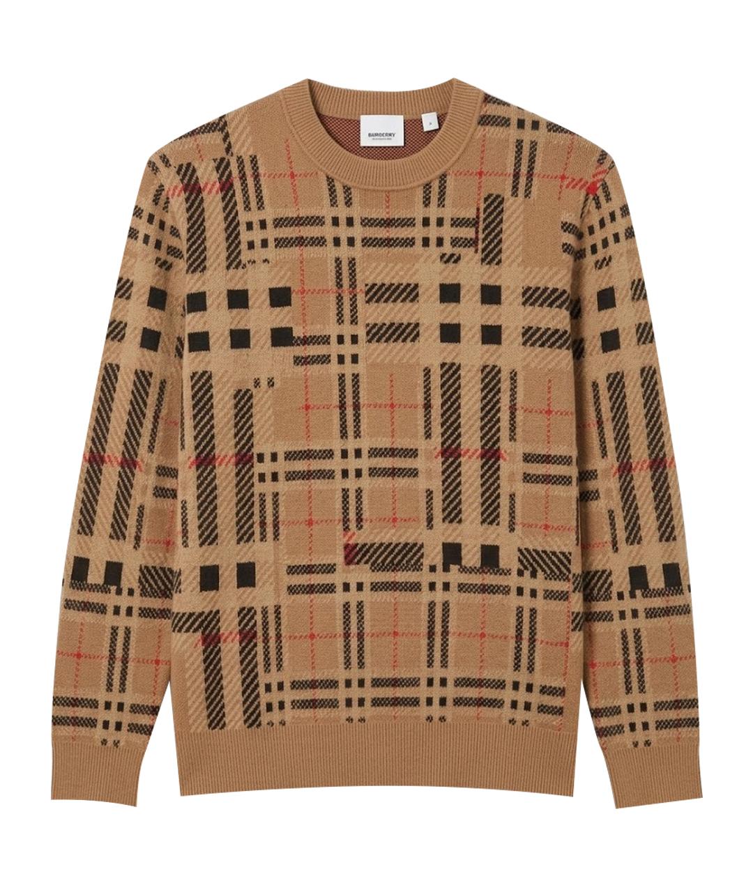 BURBERRY Коричневый кашемировый джемпер / свитер, фото 1