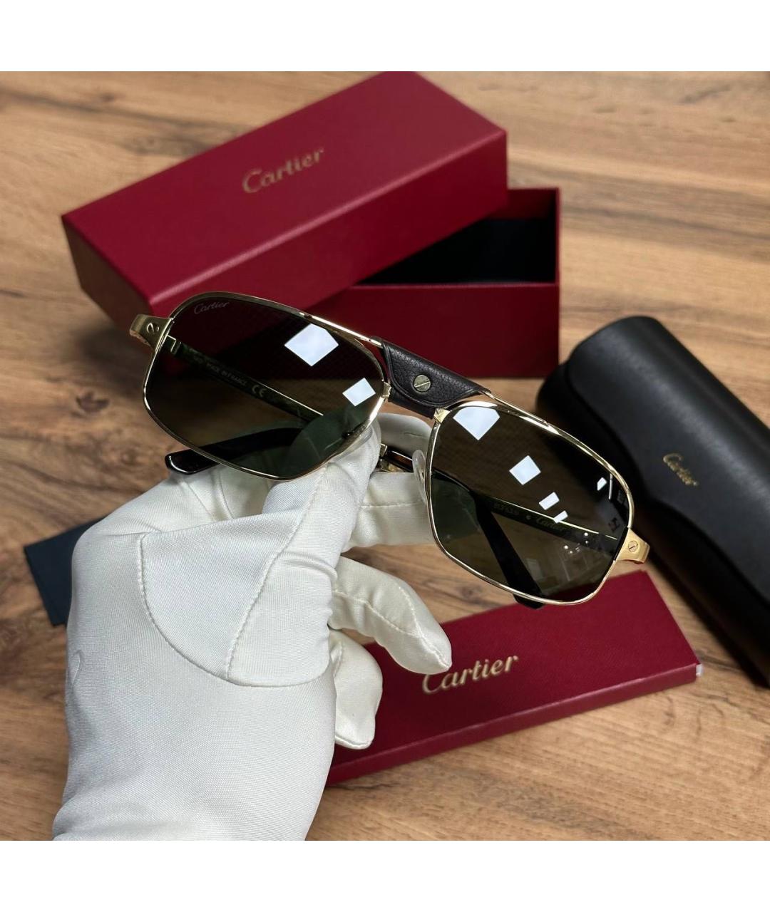 CARTIER Золотые солнцезащитные очки, фото 3