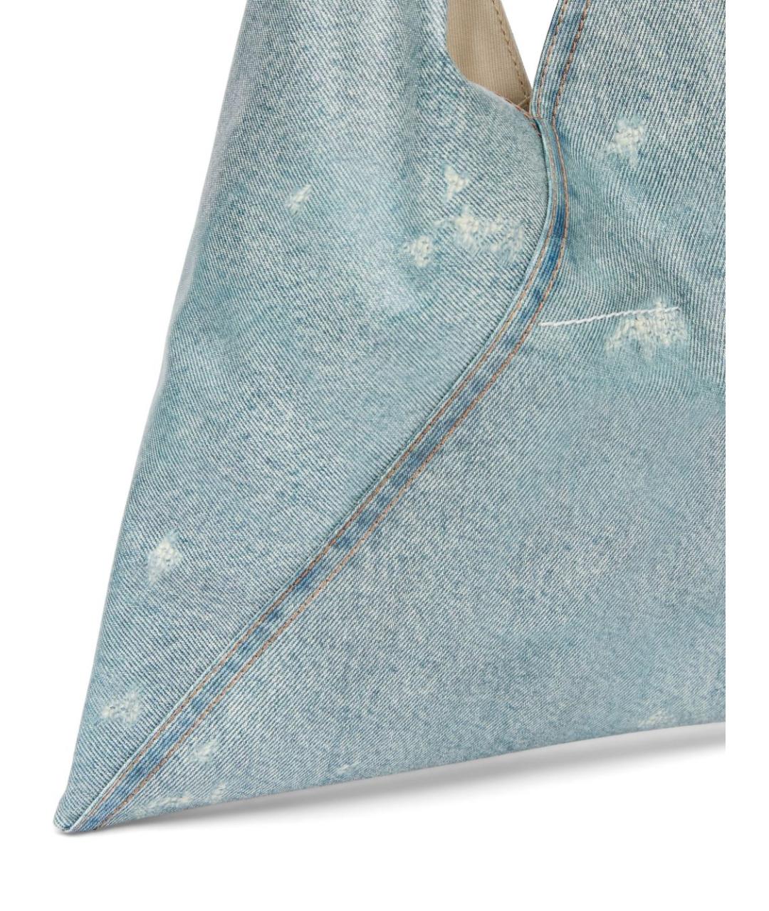 MM6 MAISON MARGIELA Голубая тканевая сумка тоут, фото 5