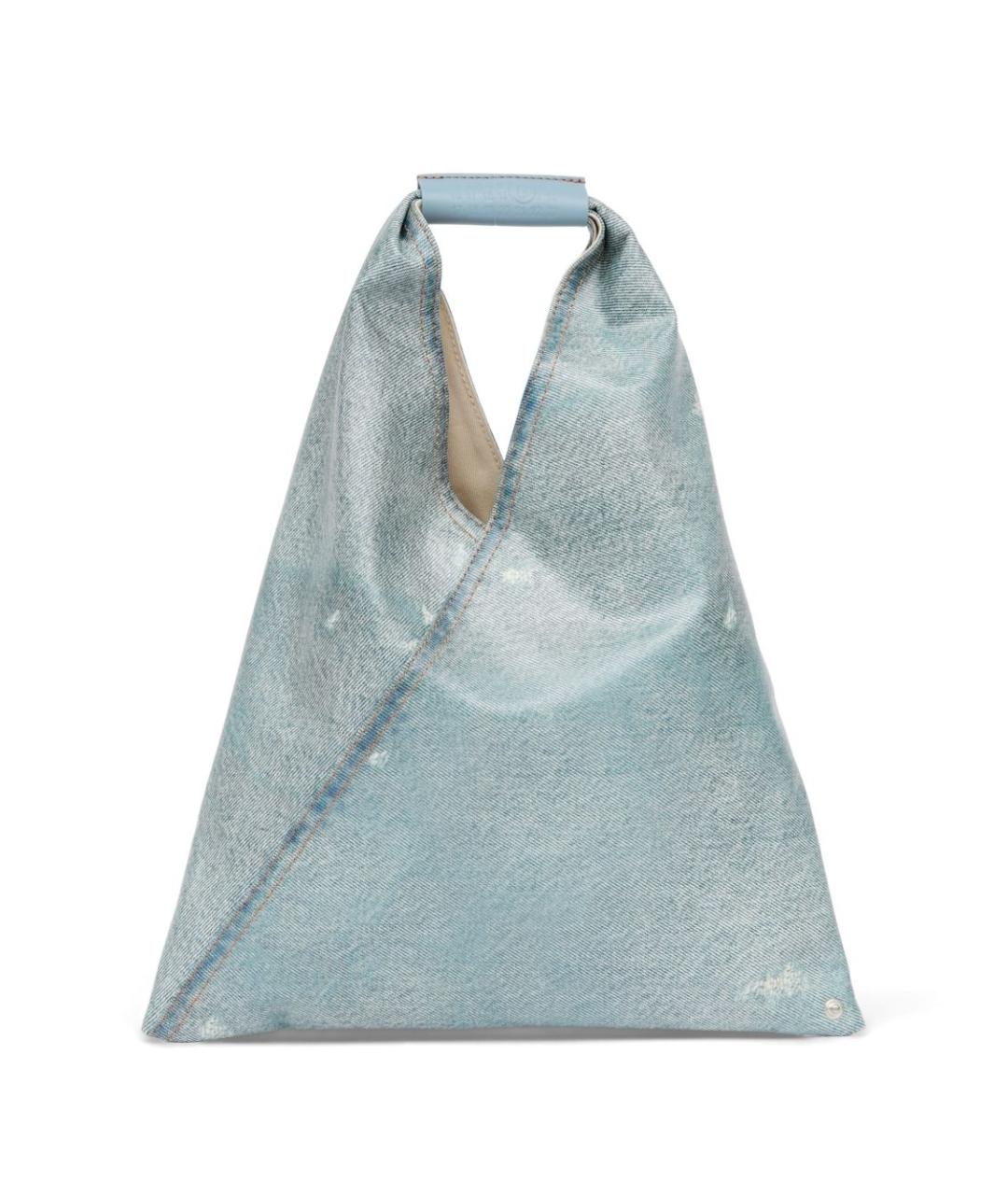 MM6 MAISON MARGIELA Голубая тканевая сумка тоут, фото 1