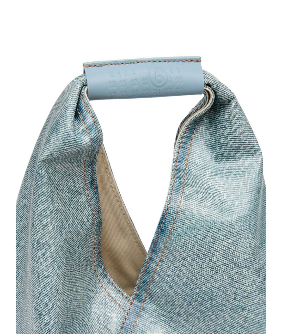 MM6 MAISON MARGIELA Голубая тканевая сумка тоут, фото 4