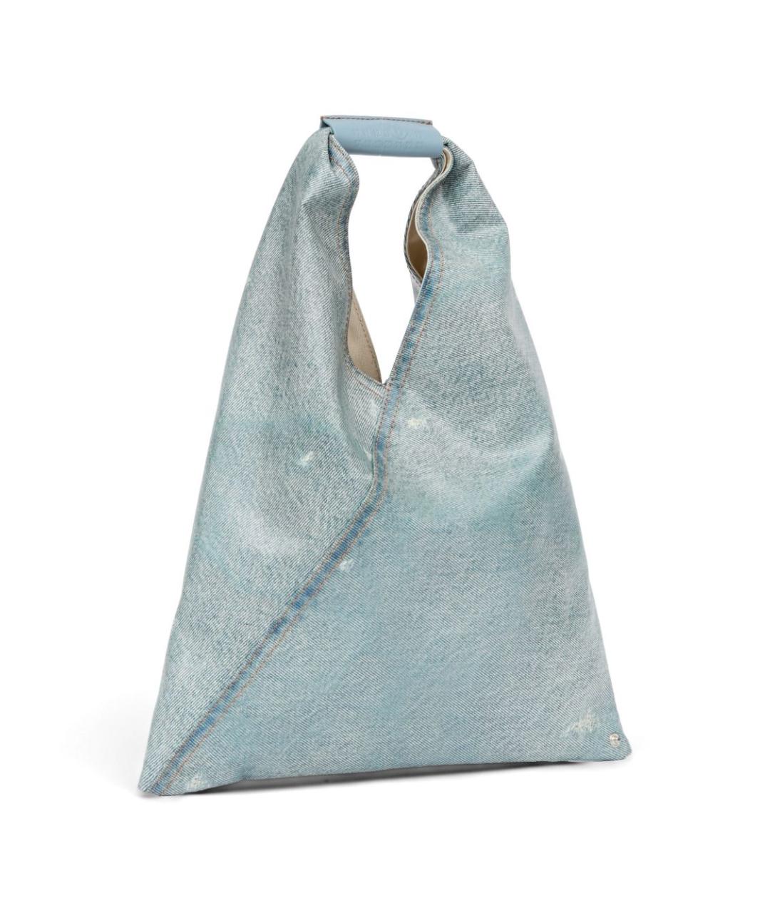 MM6 MAISON MARGIELA Голубая тканевая сумка тоут, фото 2