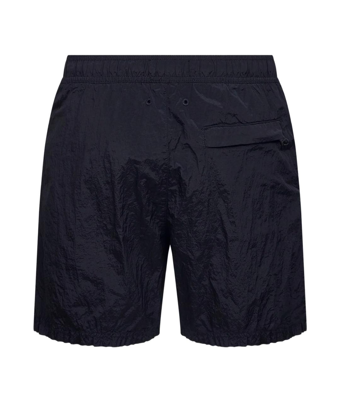 STONE ISLAND Темно-синие полиамидовые шорты, фото 3