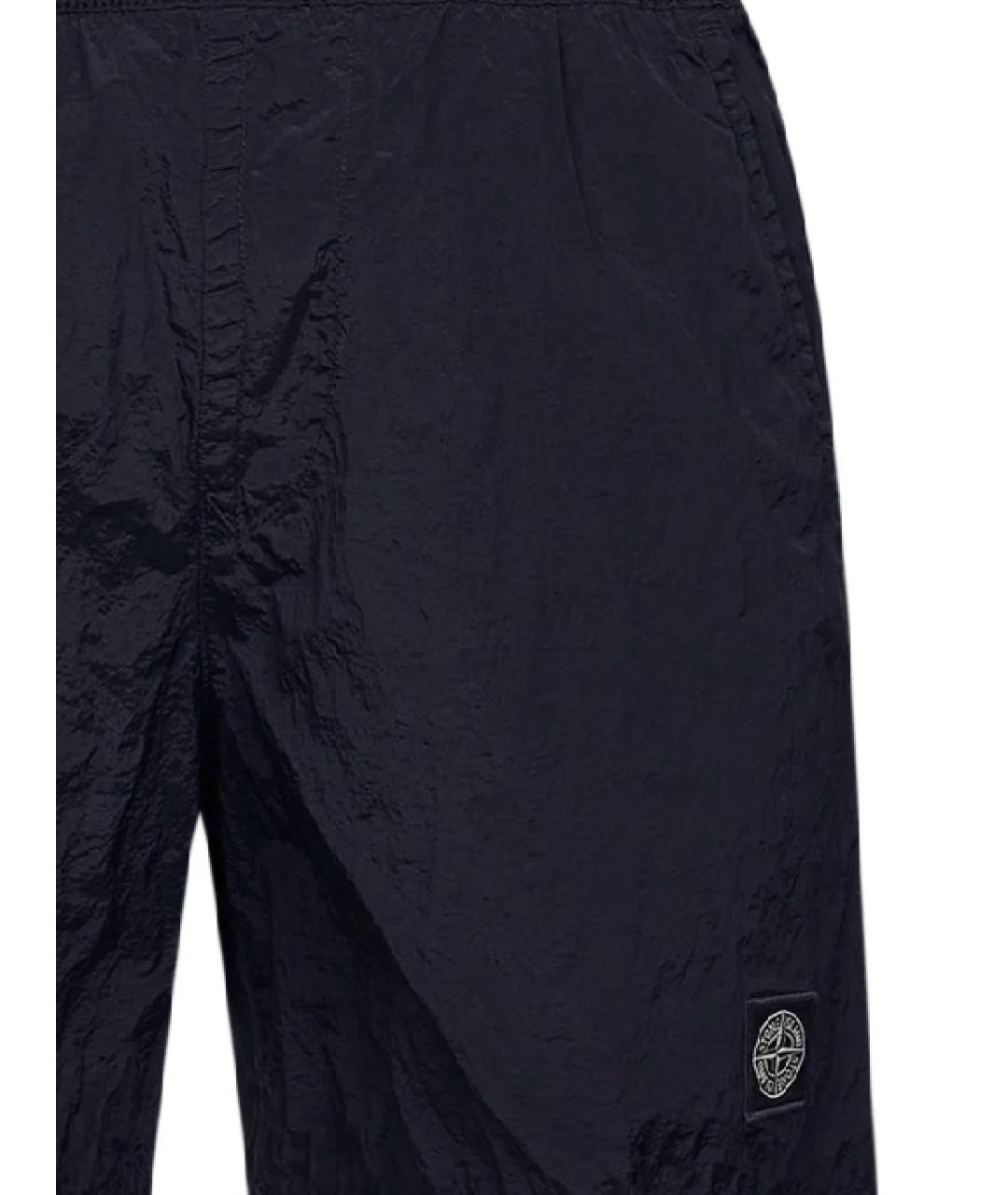 STONE ISLAND Темно-синие полиамидовые шорты, фото 2