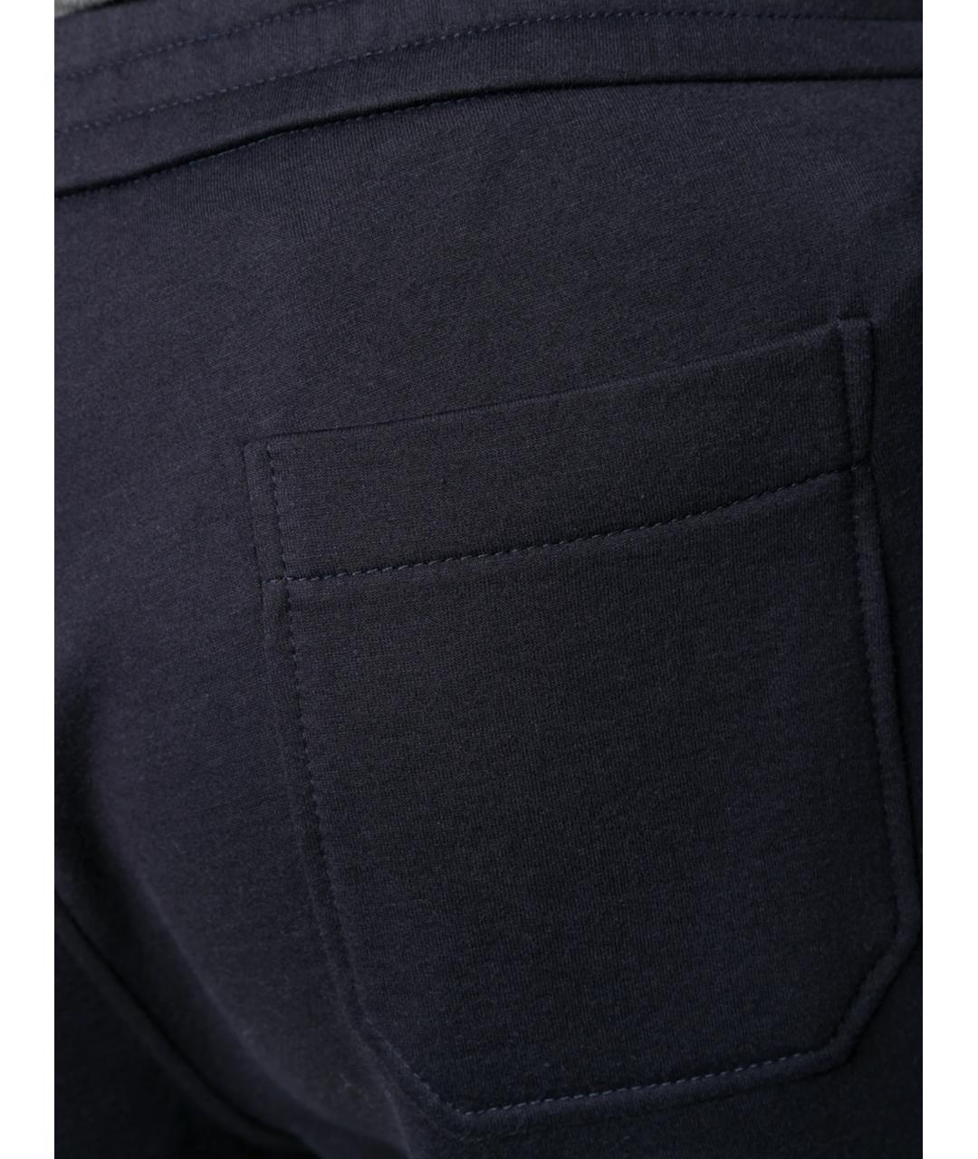 GIORGIO ARMANI Темно-синие хлопковые повседневные брюки, фото 3