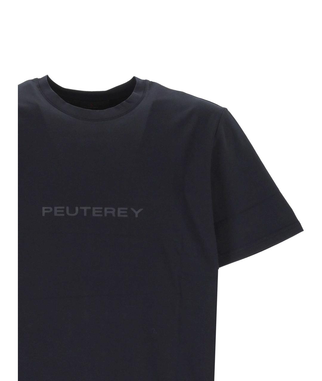 PEUTEREY Черная хлопковая футболка, фото 2