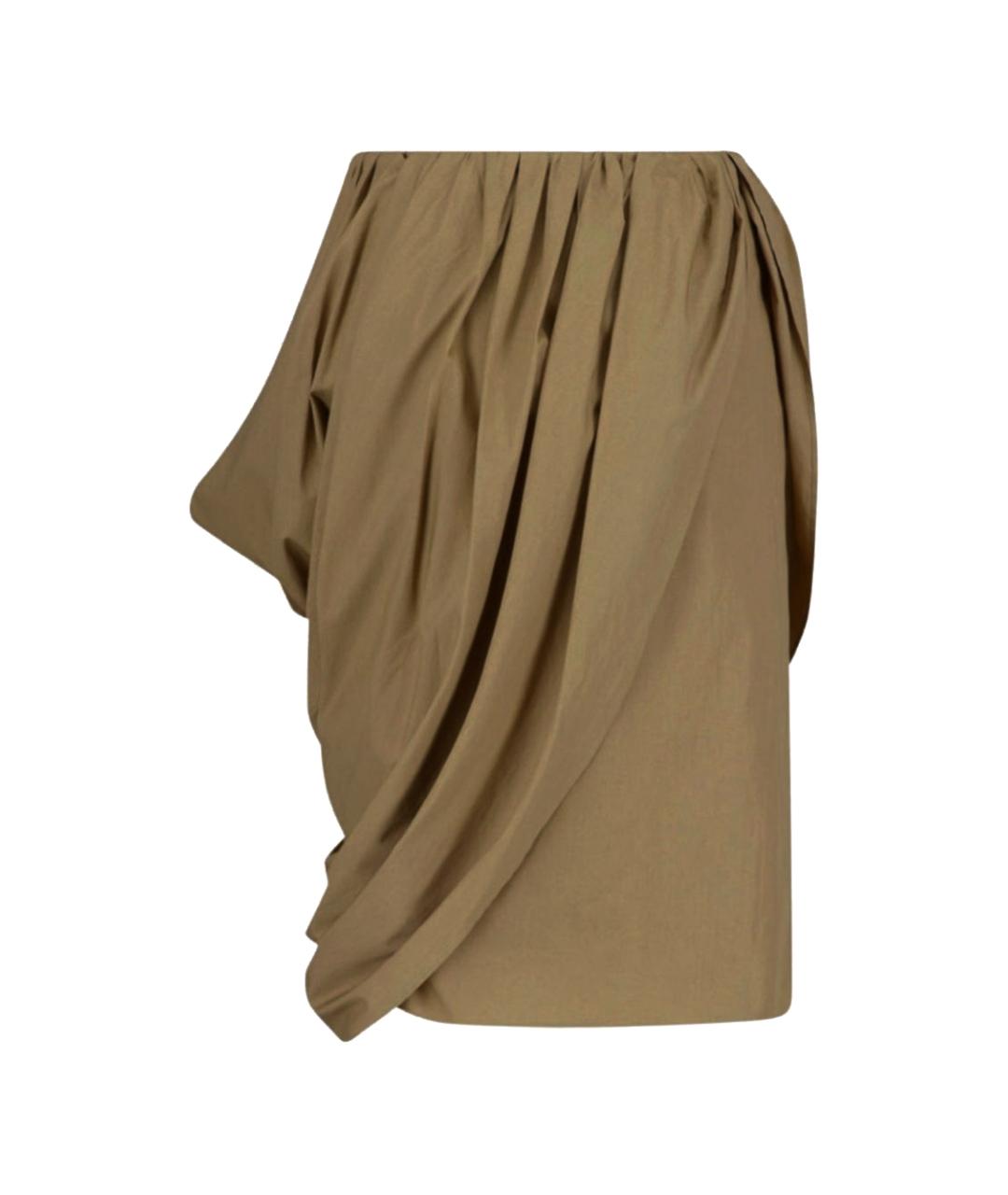CHLOE Коричневая хлопковая юбка миди, фото 4