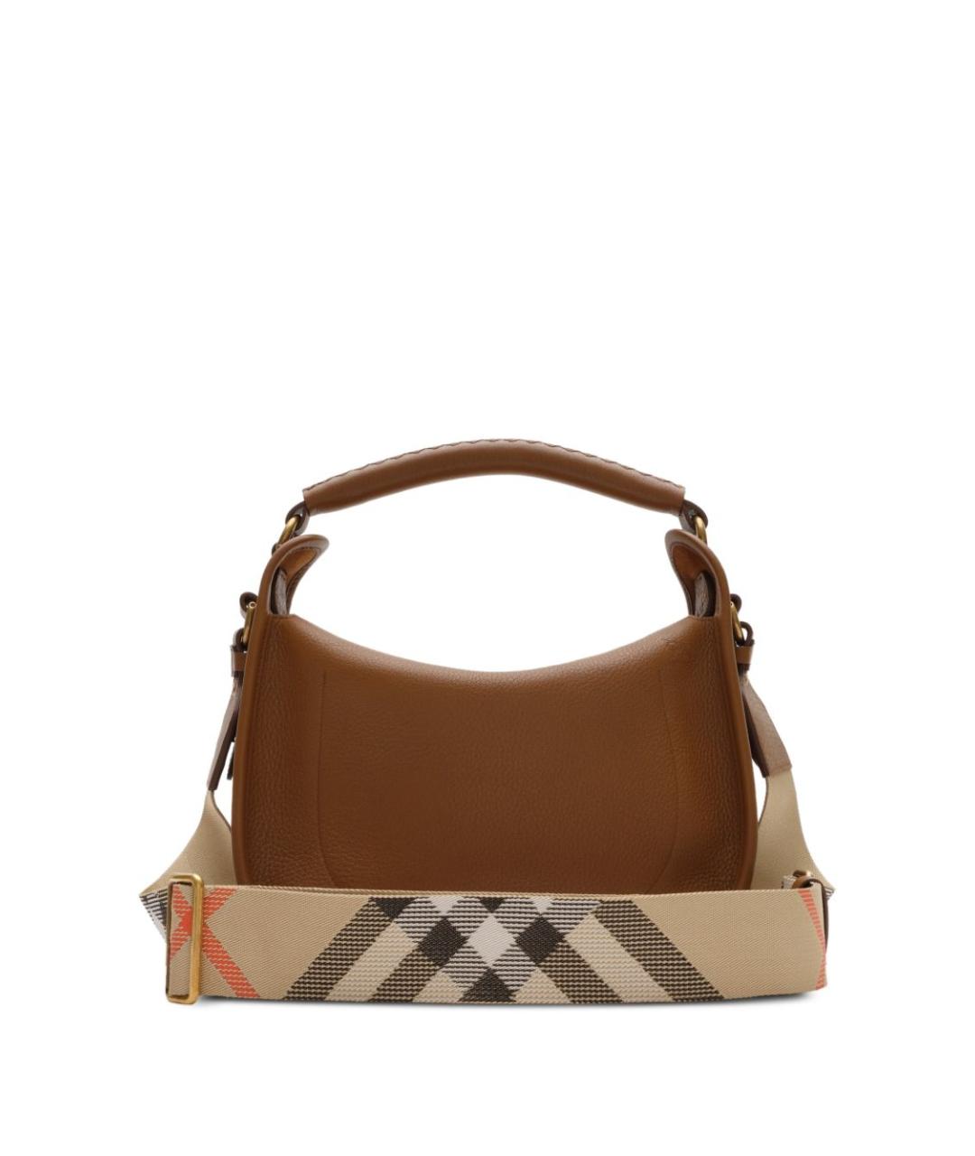 BURBERRY Коричневая кожаная сумка с короткими ручками, фото 3
